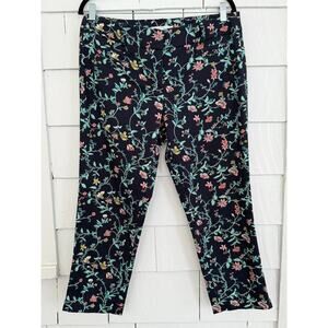 Loft Women's 10P Marisa Floral Vines Print The Riviera Pant Garden Cottage Artsy